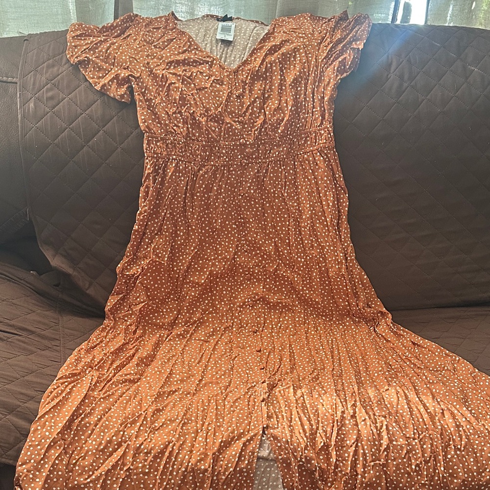 Torrid Orange Polka Dot Dress